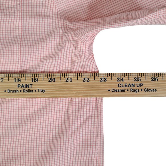 LL Bean Mens Medium Regular Shirt Traditional Fit Short Sleeve 280481 Orange - Picture 8 of 9